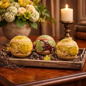 Tuscan Grape Spheres Set of 3